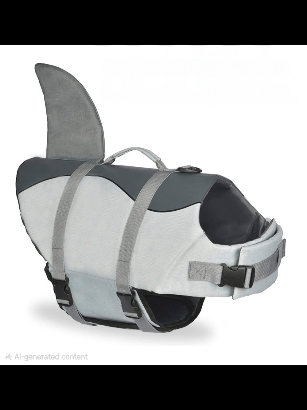 Shark Dog Life Jacket, Adjustable Dog Life Vest with Shark Fin, XL